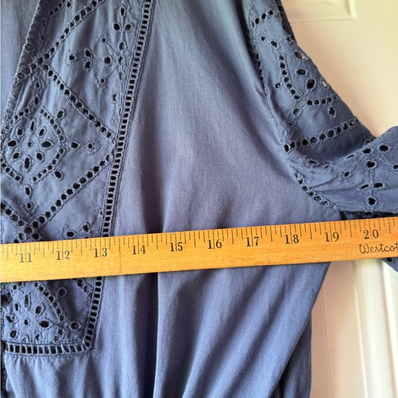 MNG Cotton Long Sleeve Eyelet Dress - Picture 4 of 6